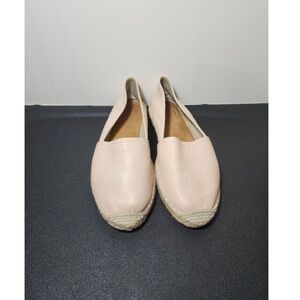 Anthropologie Pale Pink Leather Espadrille Flats